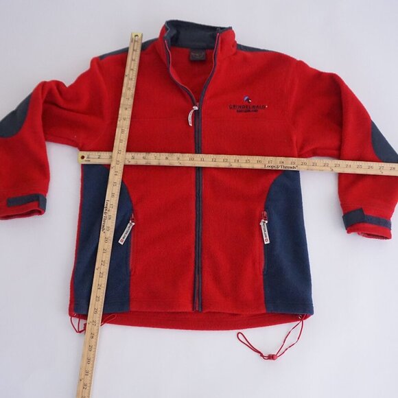 Vintage '90s Burisport.Ch Switzerland Red Navy Fleece Hiking Zip Up Sweater S - Picture 3 of 10